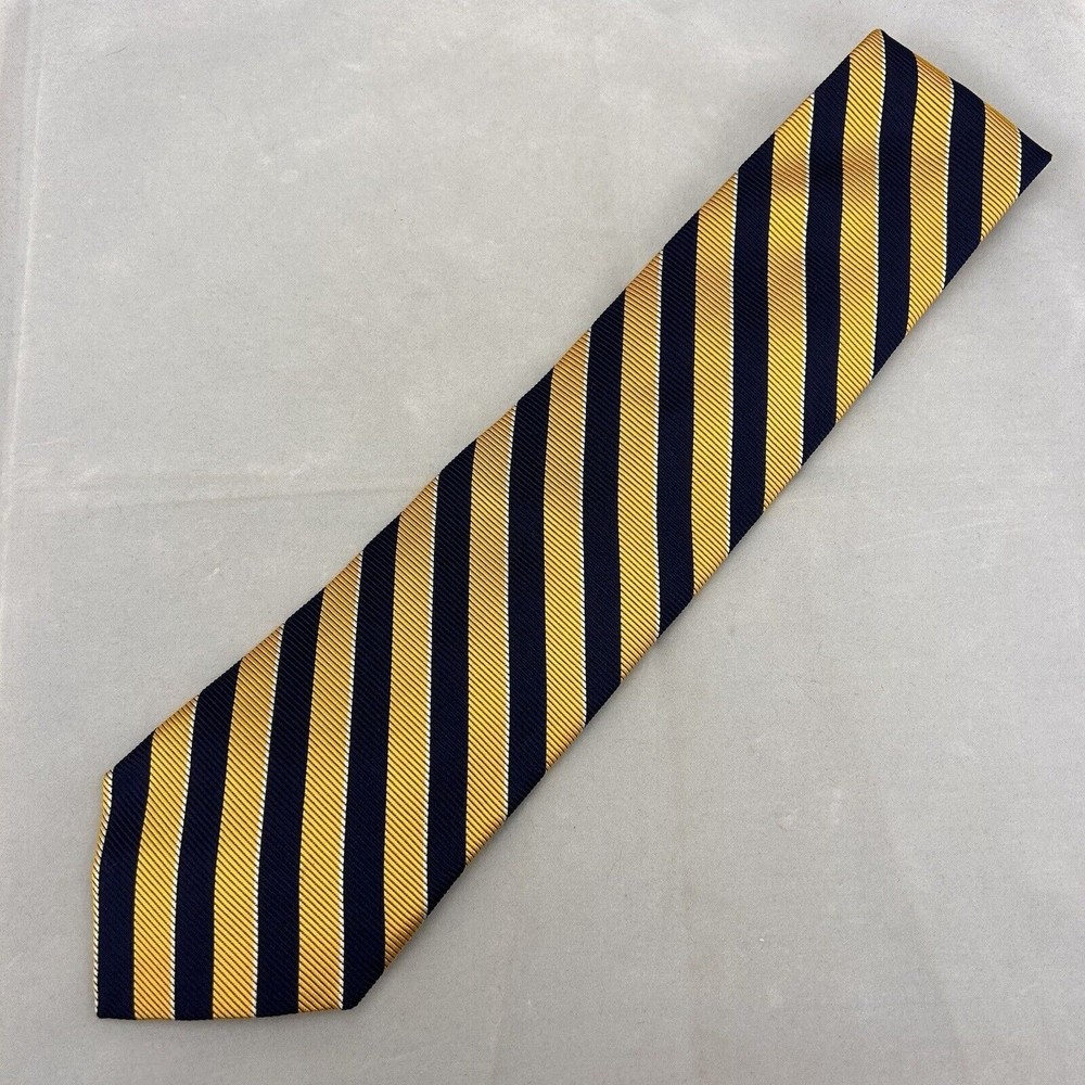Brooks Brothers Madison Men's Gold Blue Striped Silk Tie